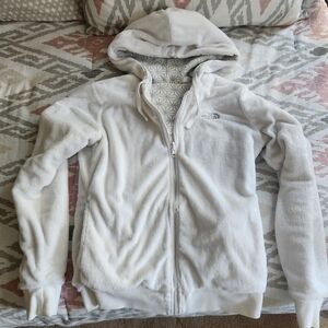 The North Face Women's Reversible Fleece Hoodie in White Small